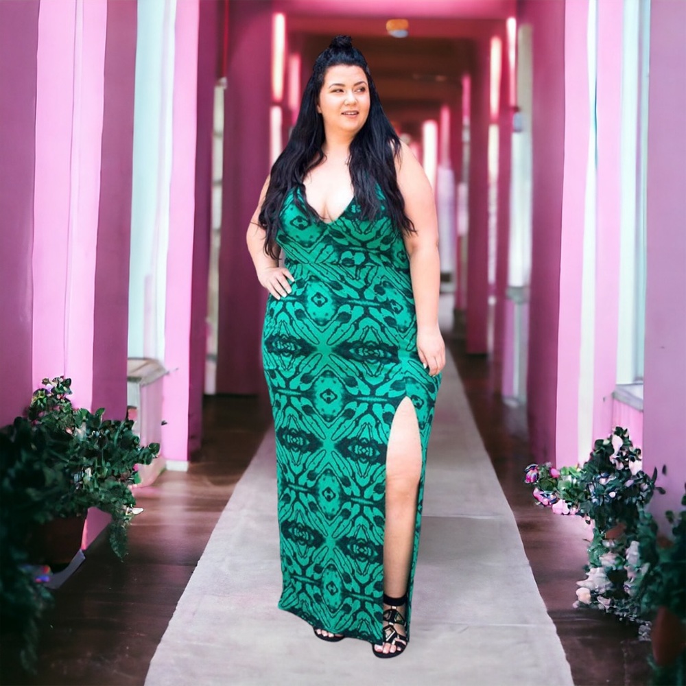 NWT - Plunge Neck Maxi Dress